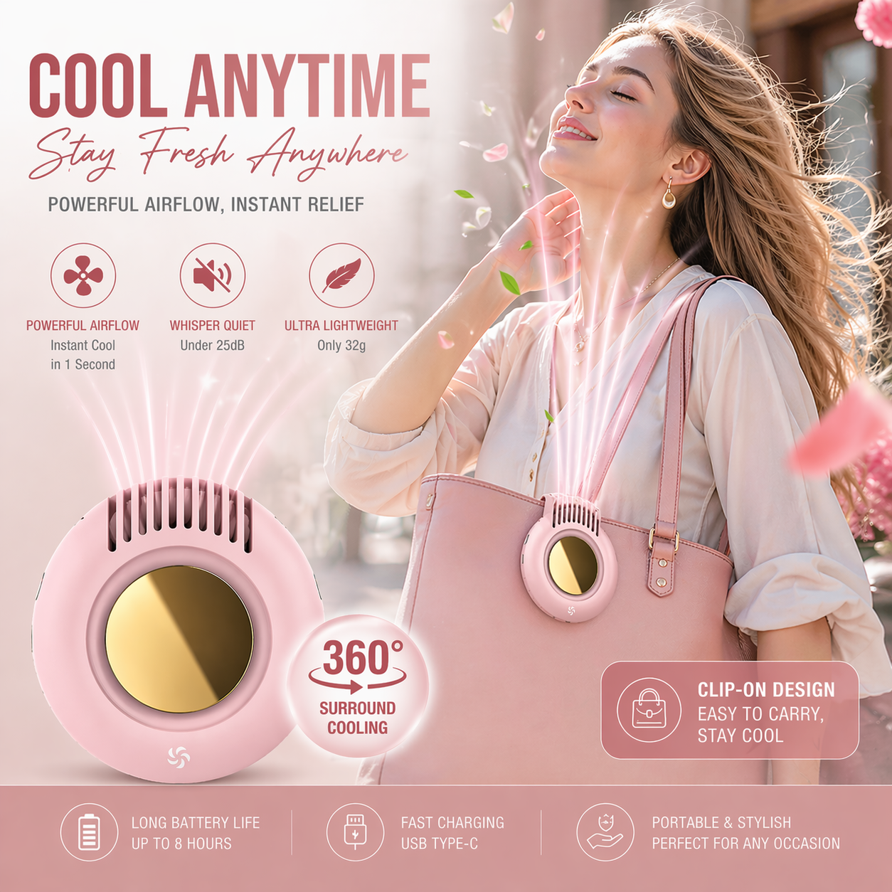 Portable Mini Clip Fan